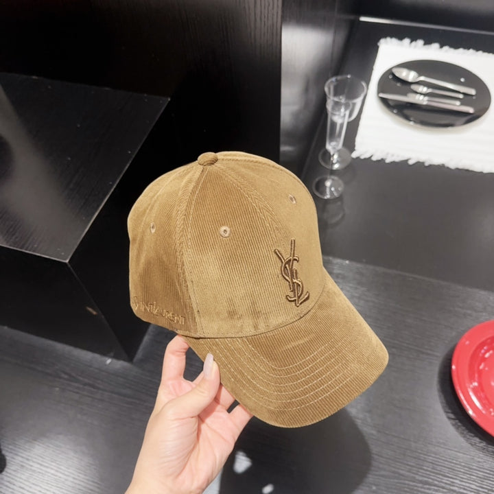 2024 New Monogrammed Embroidered Corduroy Baseball Cap