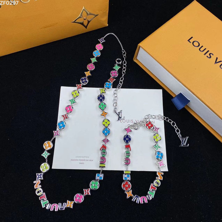 Luxury Multi-color Combination Necklace Bracelet