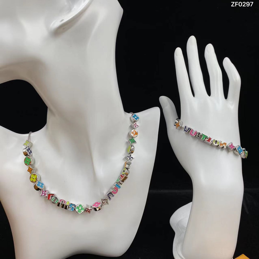 Luxury Multi-color Combination Necklace Bracelet