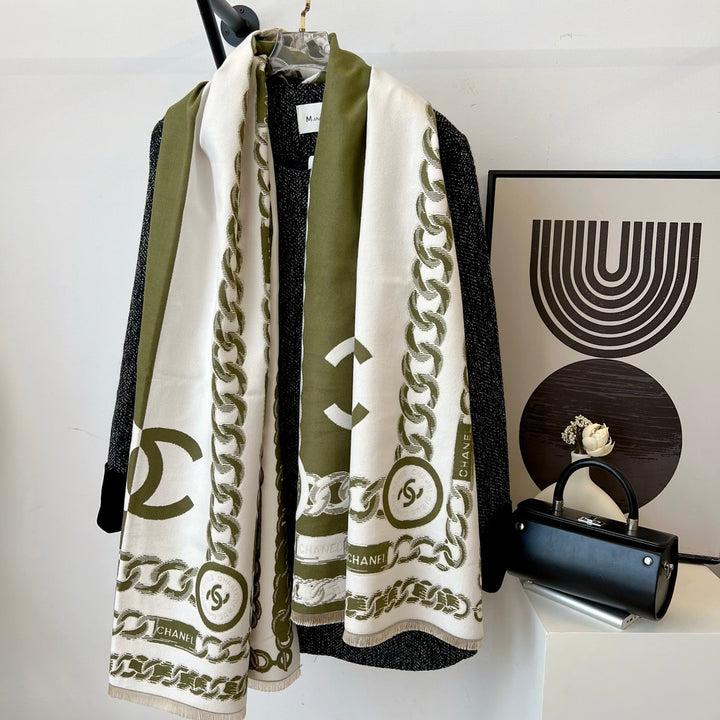 2024 new fall and winter scarf-letter graffiti