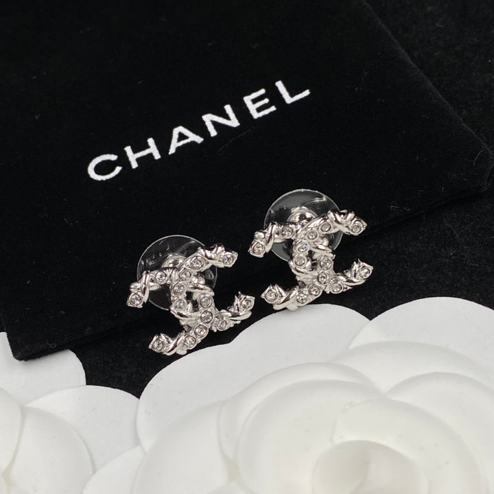 Double C Irregular Silver Earrings