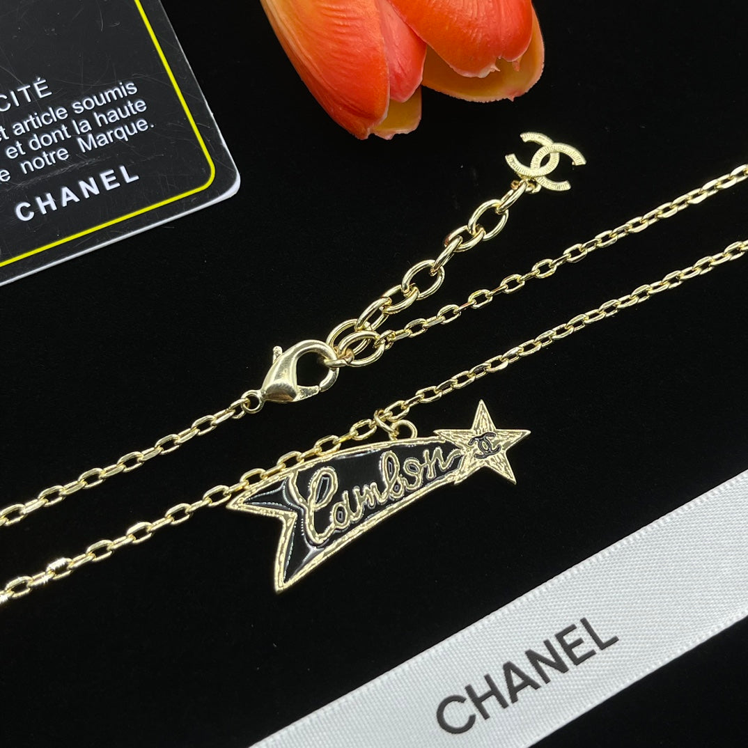 Fashion CC Love Heart Pendant Sweater Chain