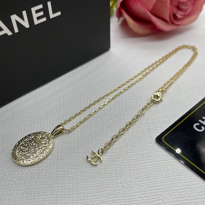 Fashion CC Iron Pendant Necklace