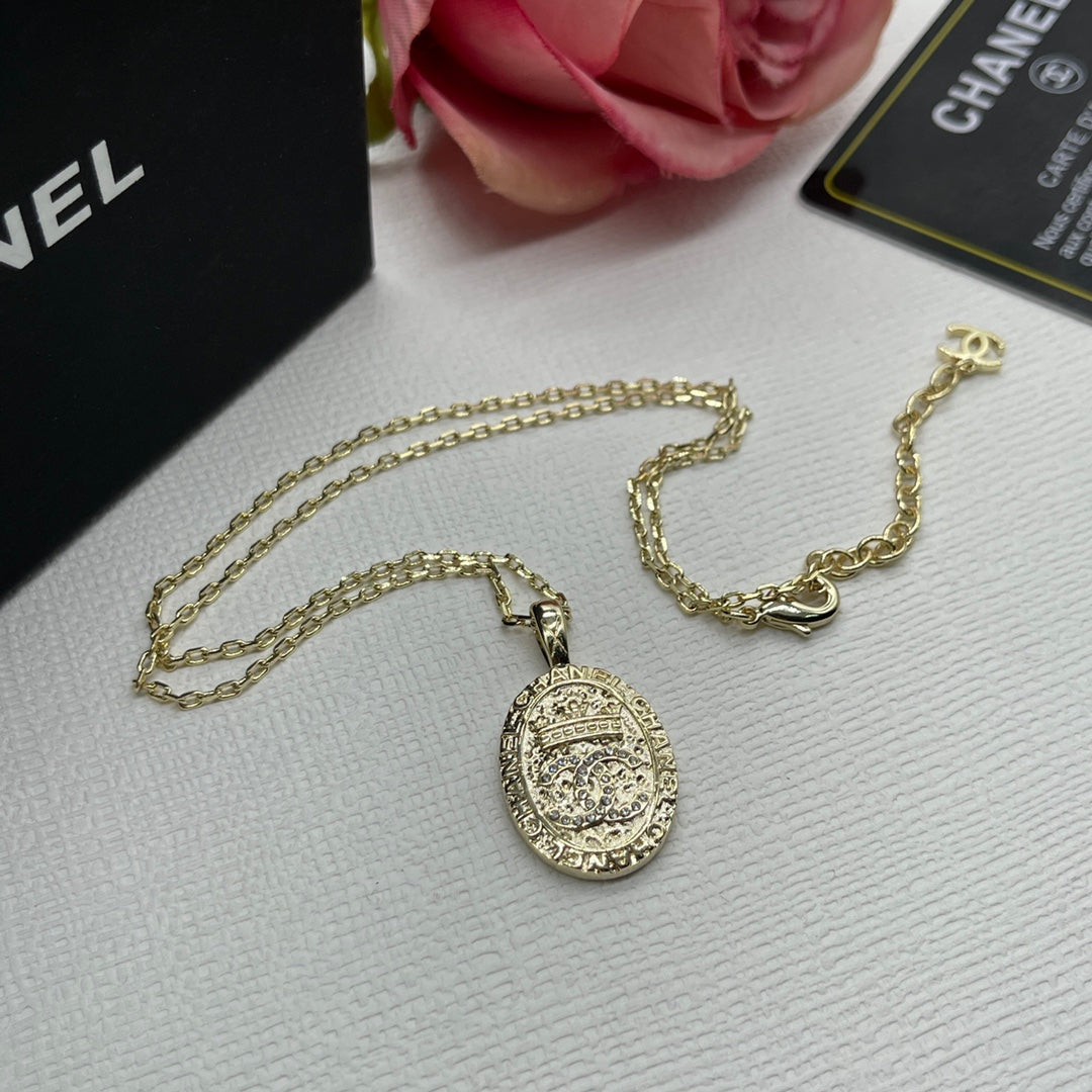 Fashion CC Iron Pendant Necklace