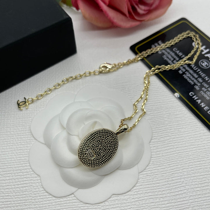 Fashion CC Iron Pendant Necklace