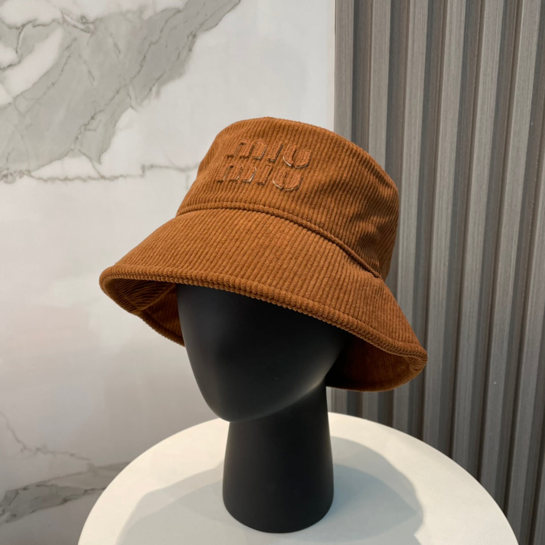 fashion corduroy texture fisherman hat