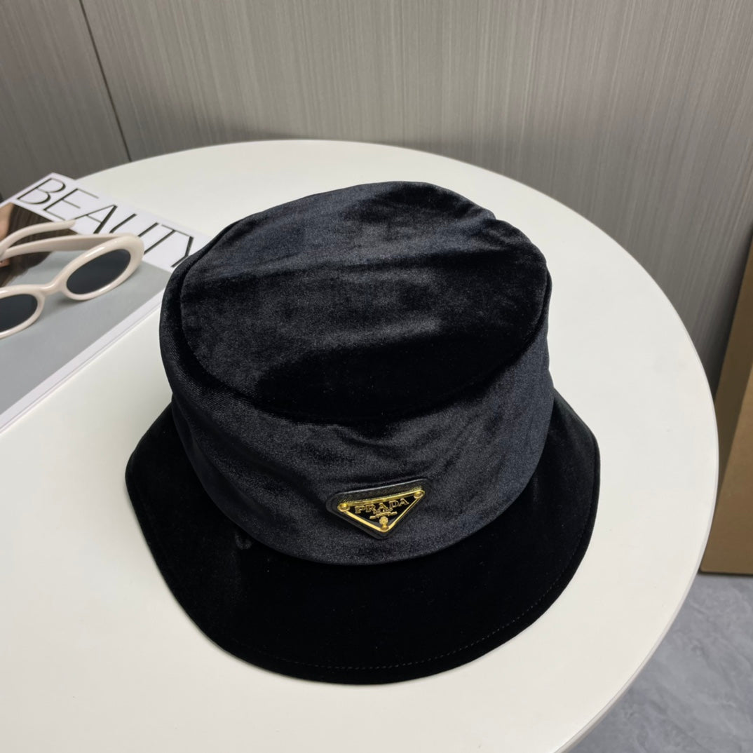 luxury high quality velvet fisherman hat