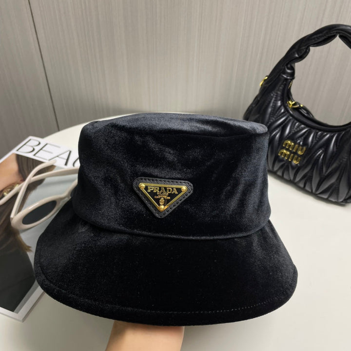 luxury high quality velvet fisherman hat