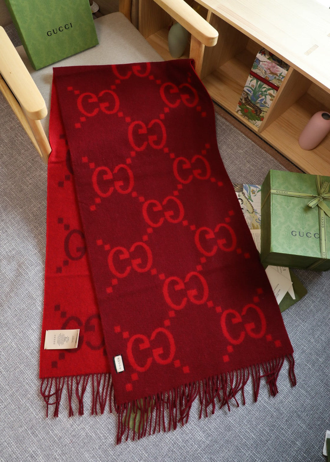 5 colors fashion GG letters tassel scarf