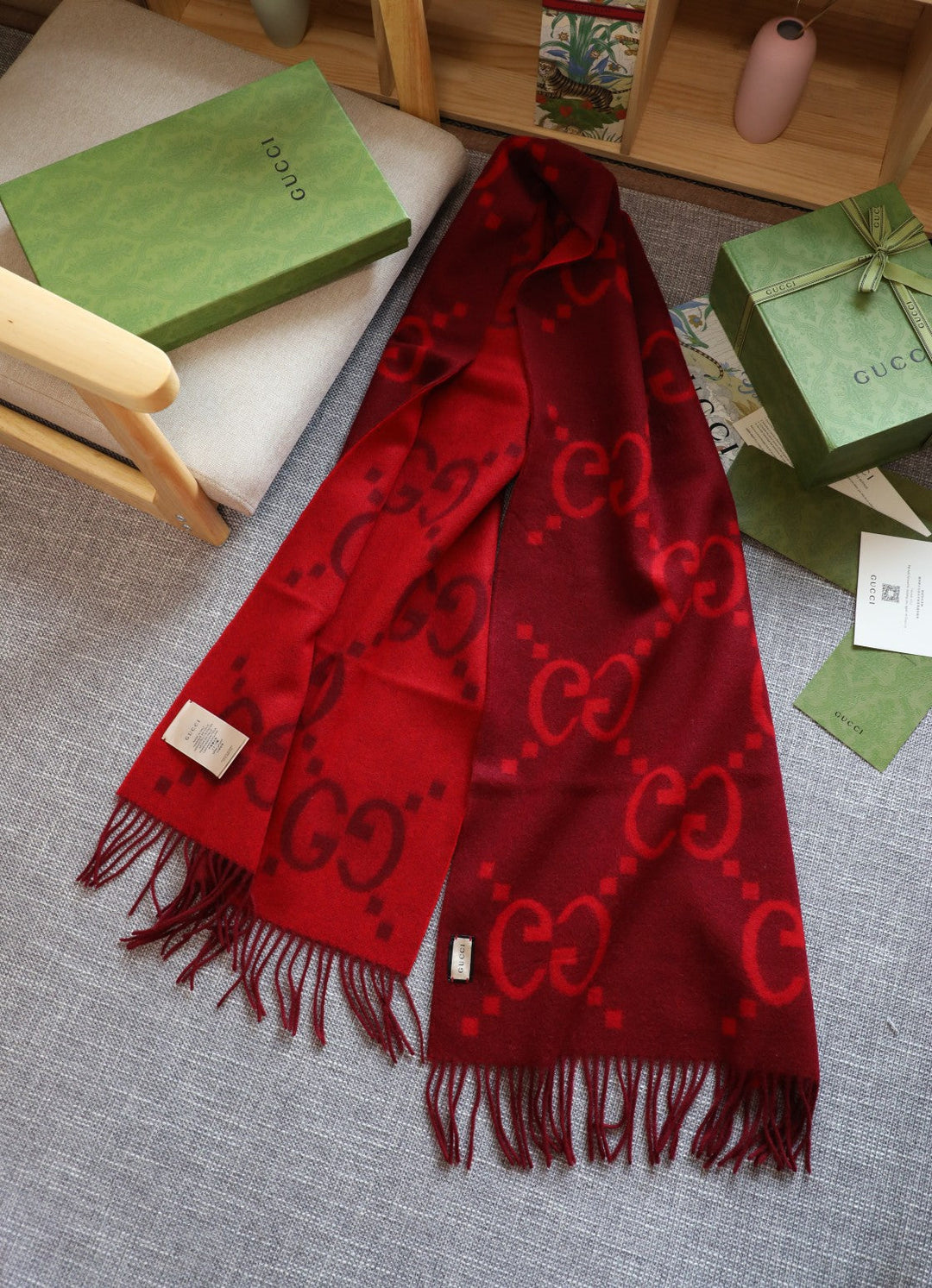 5 colors fashion GG letters tassel scarf