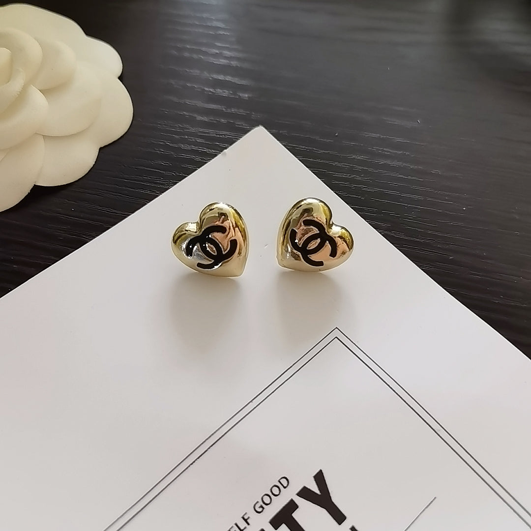 Heart letter earrings