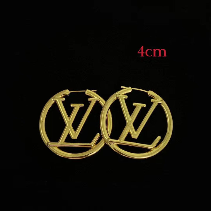 2 Colors Multi-Size Monogram Cutout Earrings