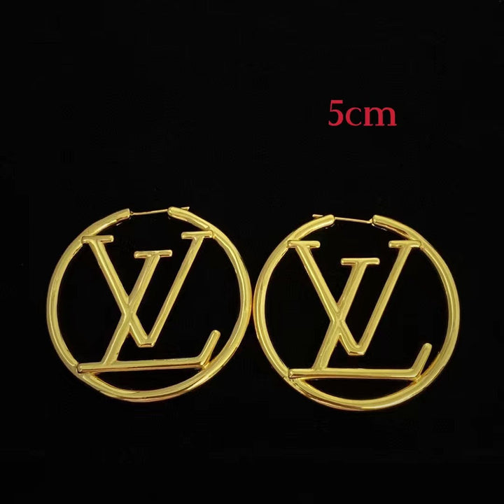 2 Colors Multi-Size Monogram Cutout Earrings