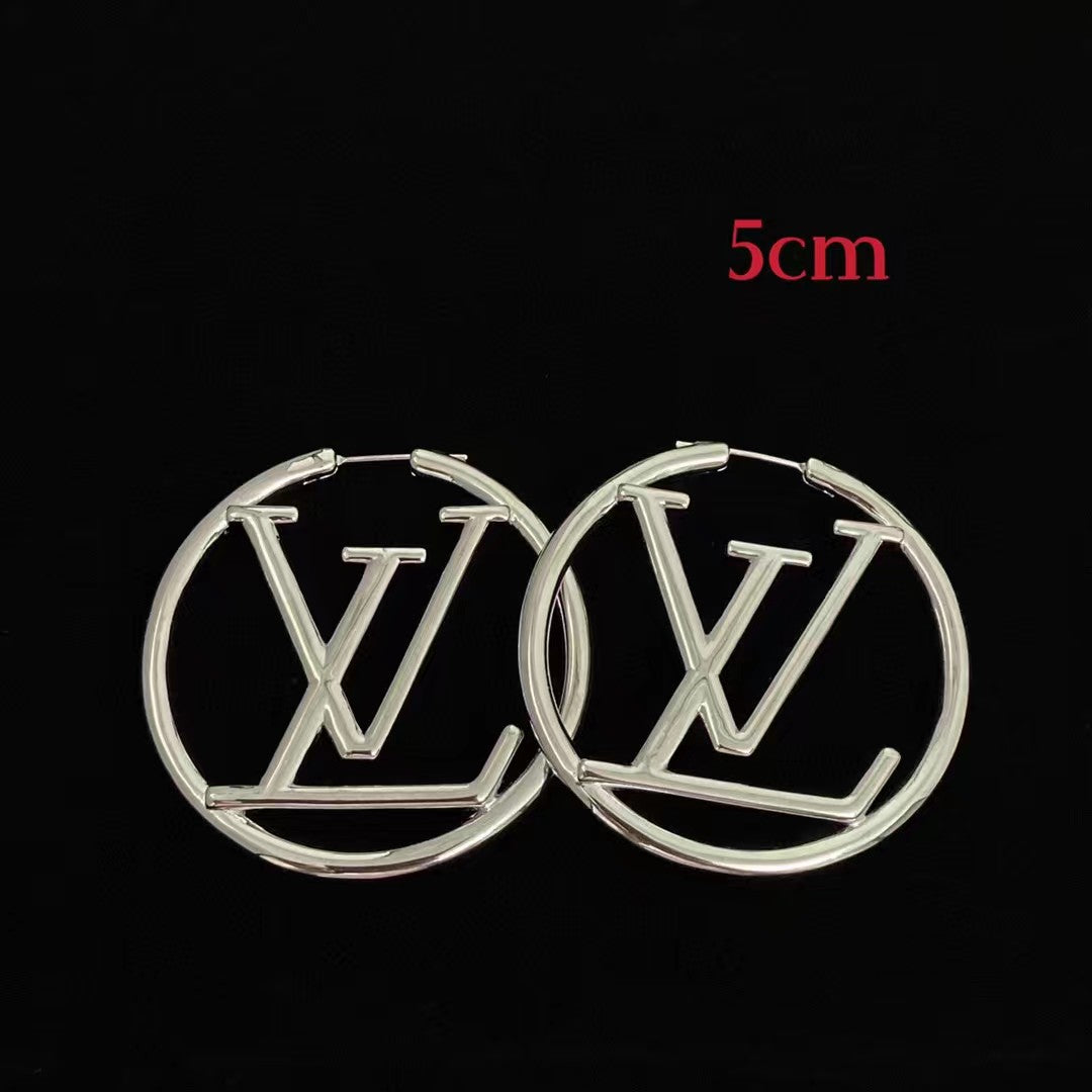 2 Colors Multi-Size Monogram Cutout Earrings