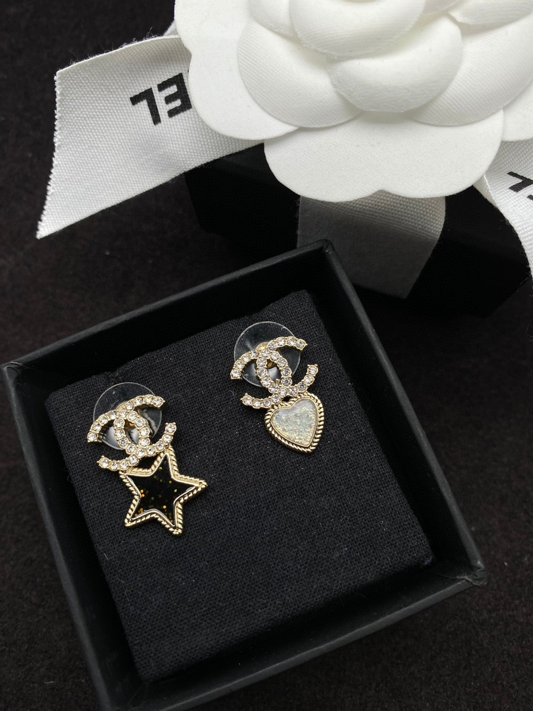 Luxury Mandarin Ducks Star and Moon Earrings