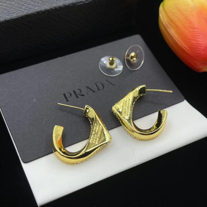 Fashion U-shaped full diamond earrings