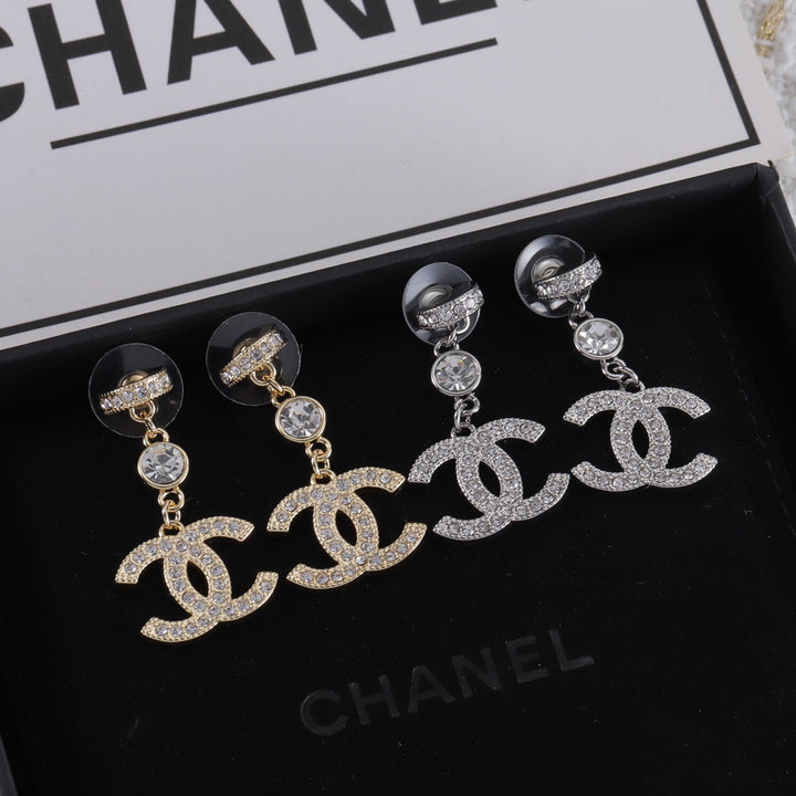 Fashion CC full diamond dangle earrings