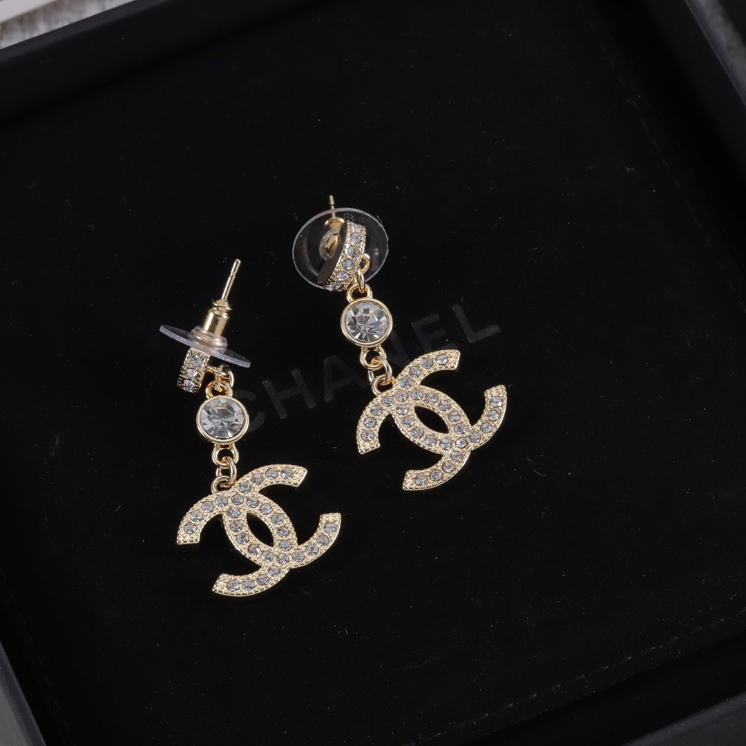 Fashion CC full diamond dangle earrings