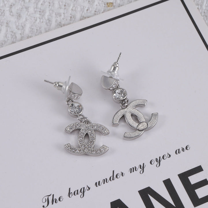 Fashion CC full diamond dangle earrings