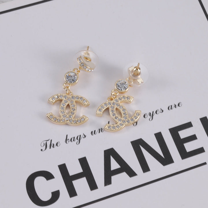 Fashion CC full diamond dangle earrings