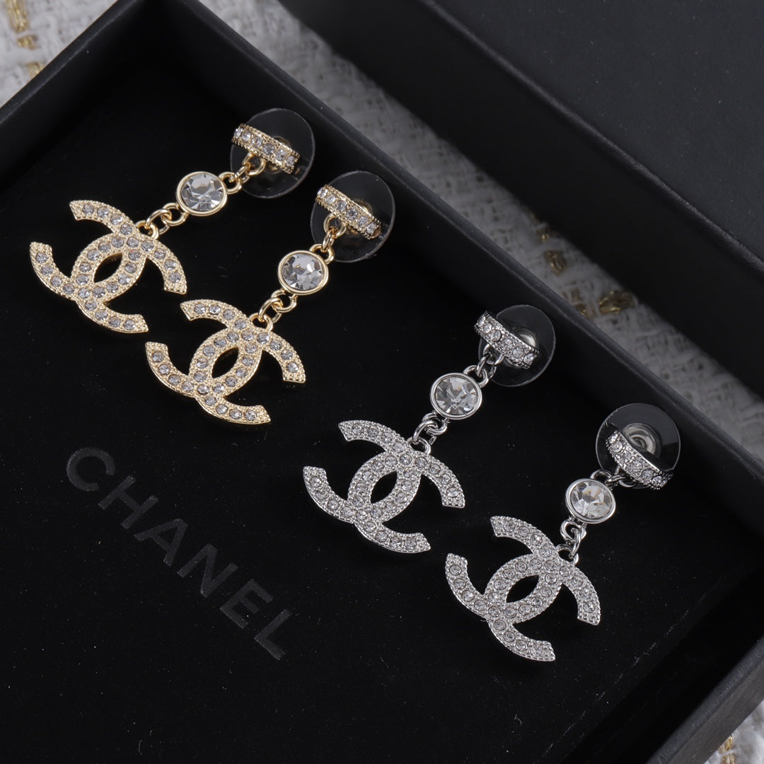 Fashion CC full diamond dangle earrings