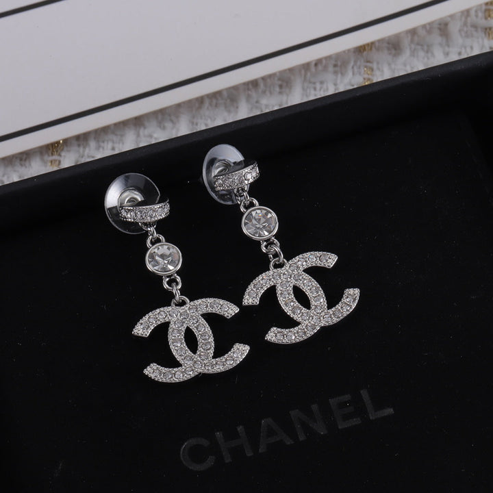 Fashion CC full diamond dangle earrings