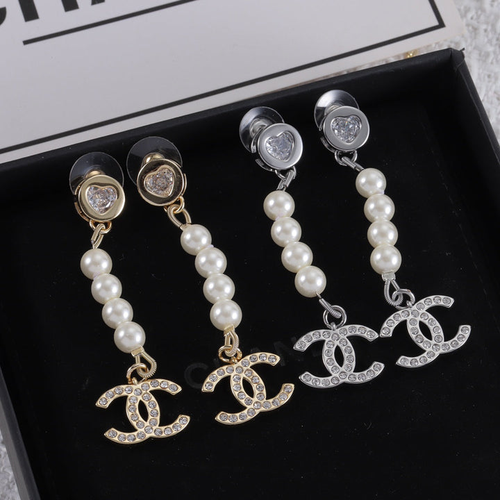 Fashion CC full diamond dangle earrings