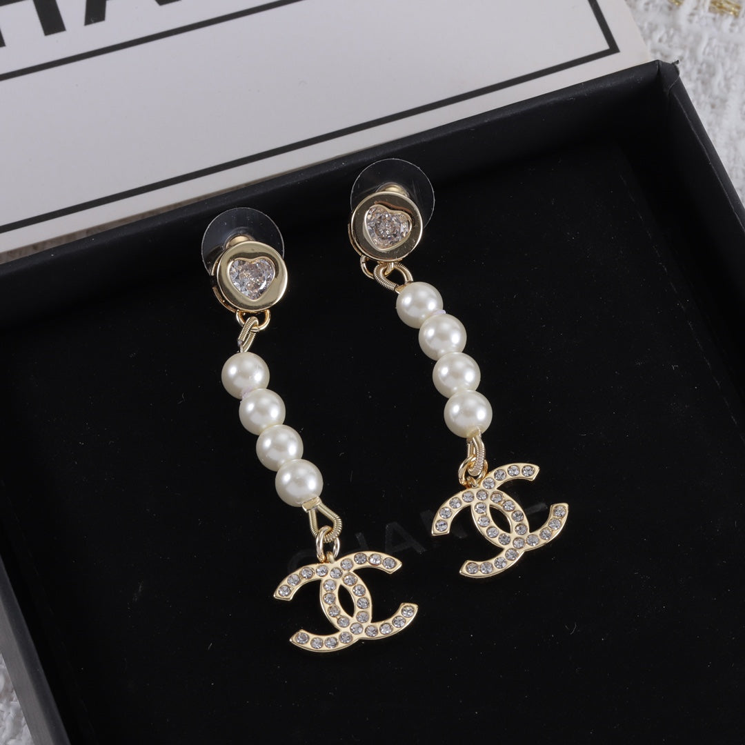 Fashion CC full diamond dangle earrings