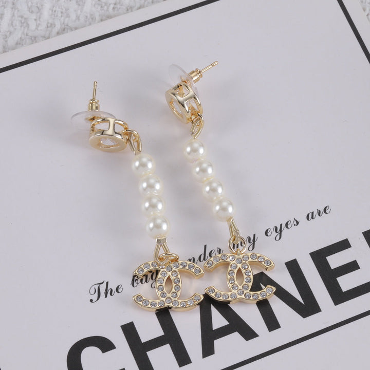 Fashion CC full diamond dangle earrings