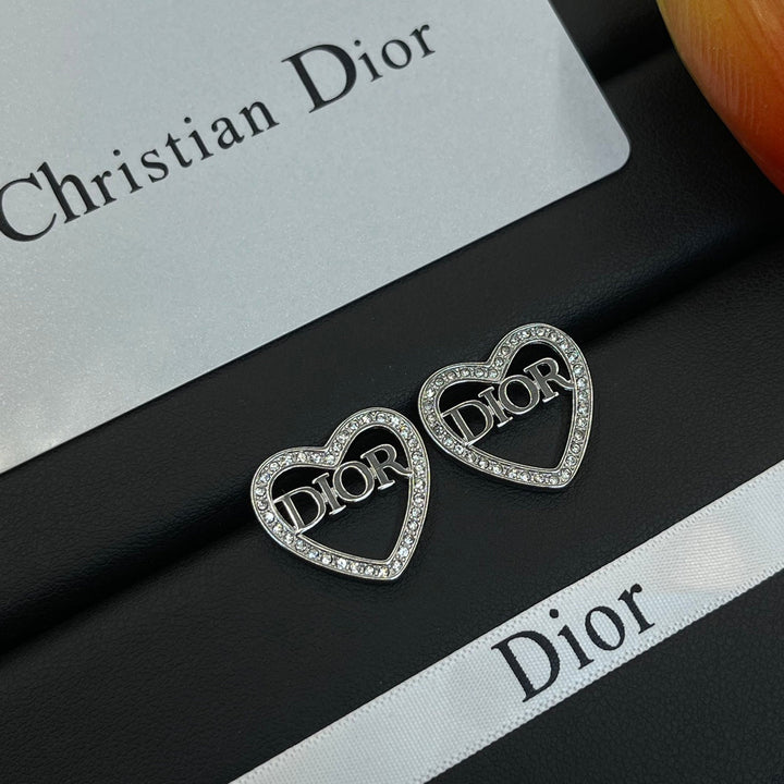 fashion CD love heart letter hollow earrings