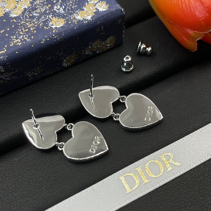 Fashion CD Double Love Heart Combo Earrings