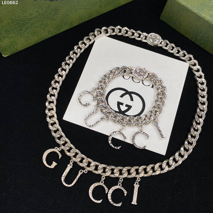 Fashion GG Letter Necklace Set