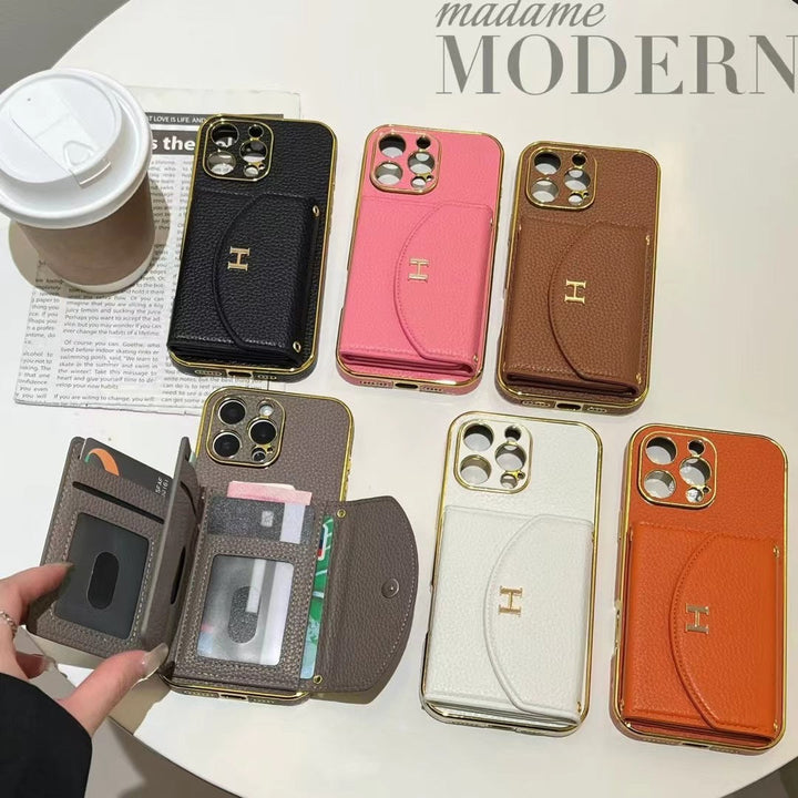 Stylish leather phone cases in 5 colors