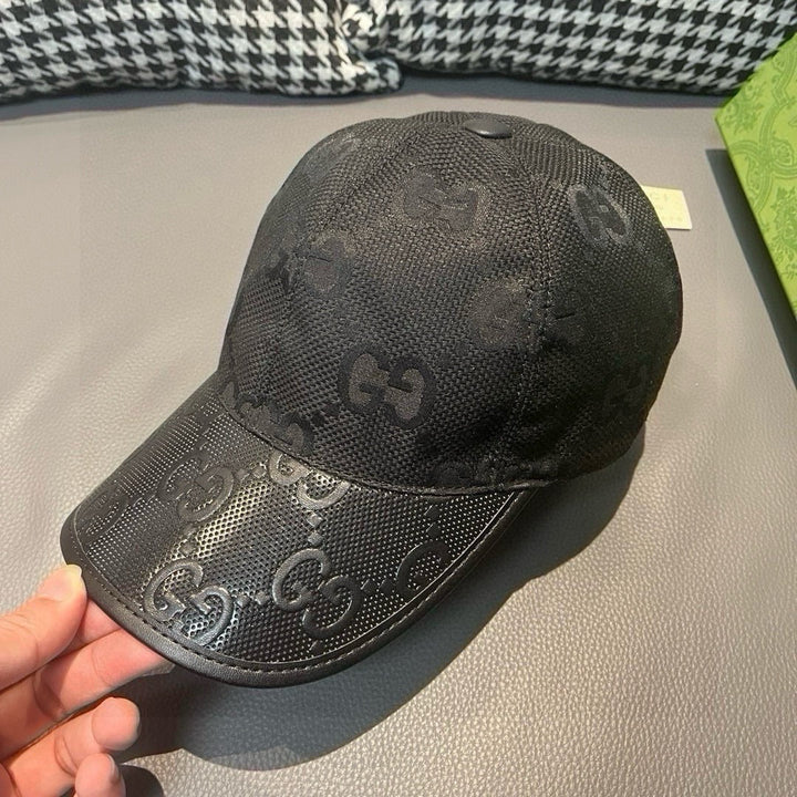 Fashion GG Cowhide Patchwork Baseball Cap