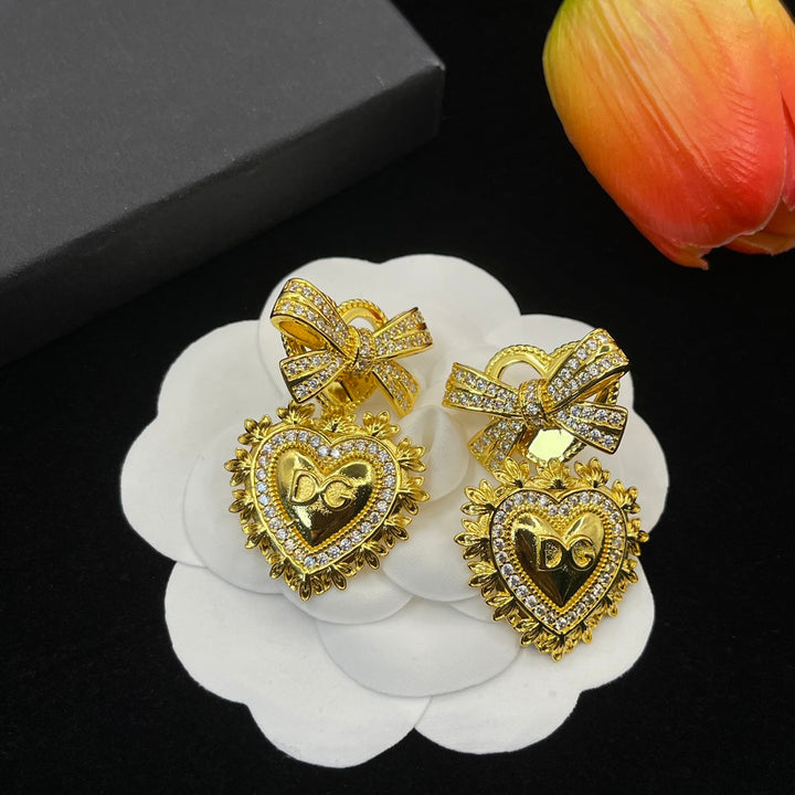 Luxury DG Bow Letter Earrings