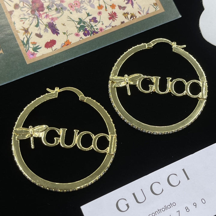 New Round Letter Cutout Earrings