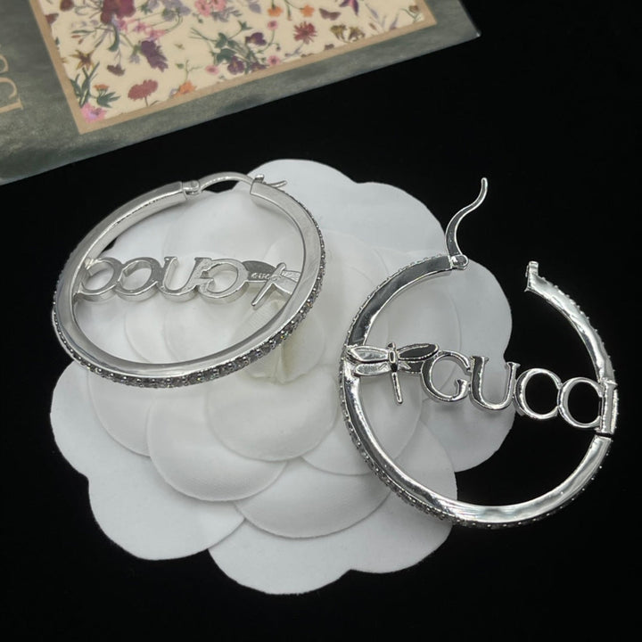 New Round Letter Cutout Earrings