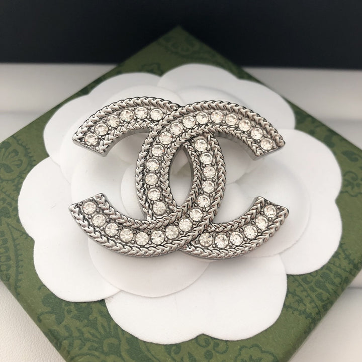 Rhinestone Wheat Brooch