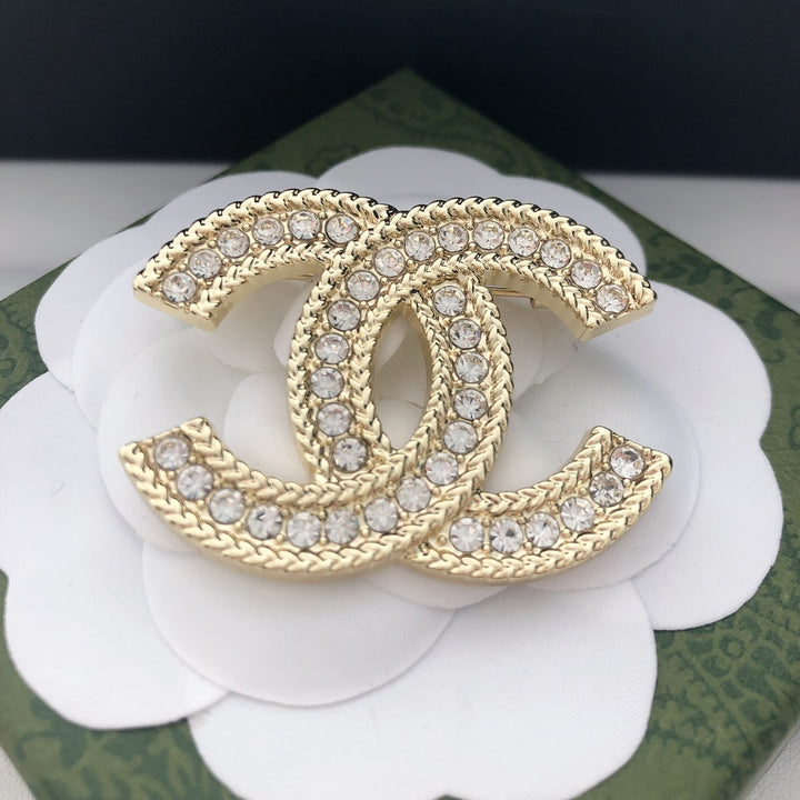 Rhinestone Wheat Brooch