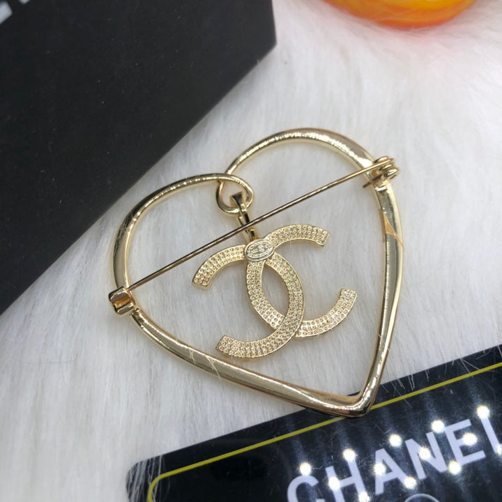 Luxury CC Large Heart Brooch