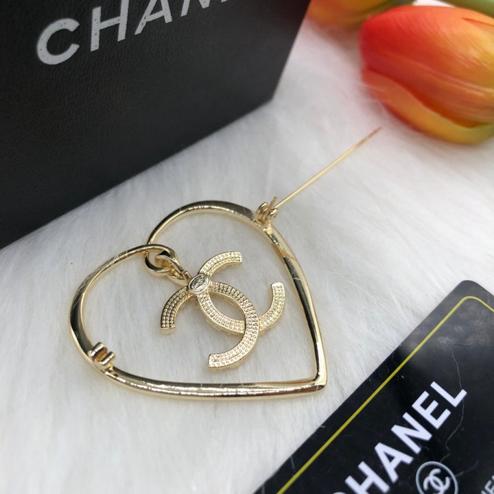 Luxury CC Large Heart Brooch