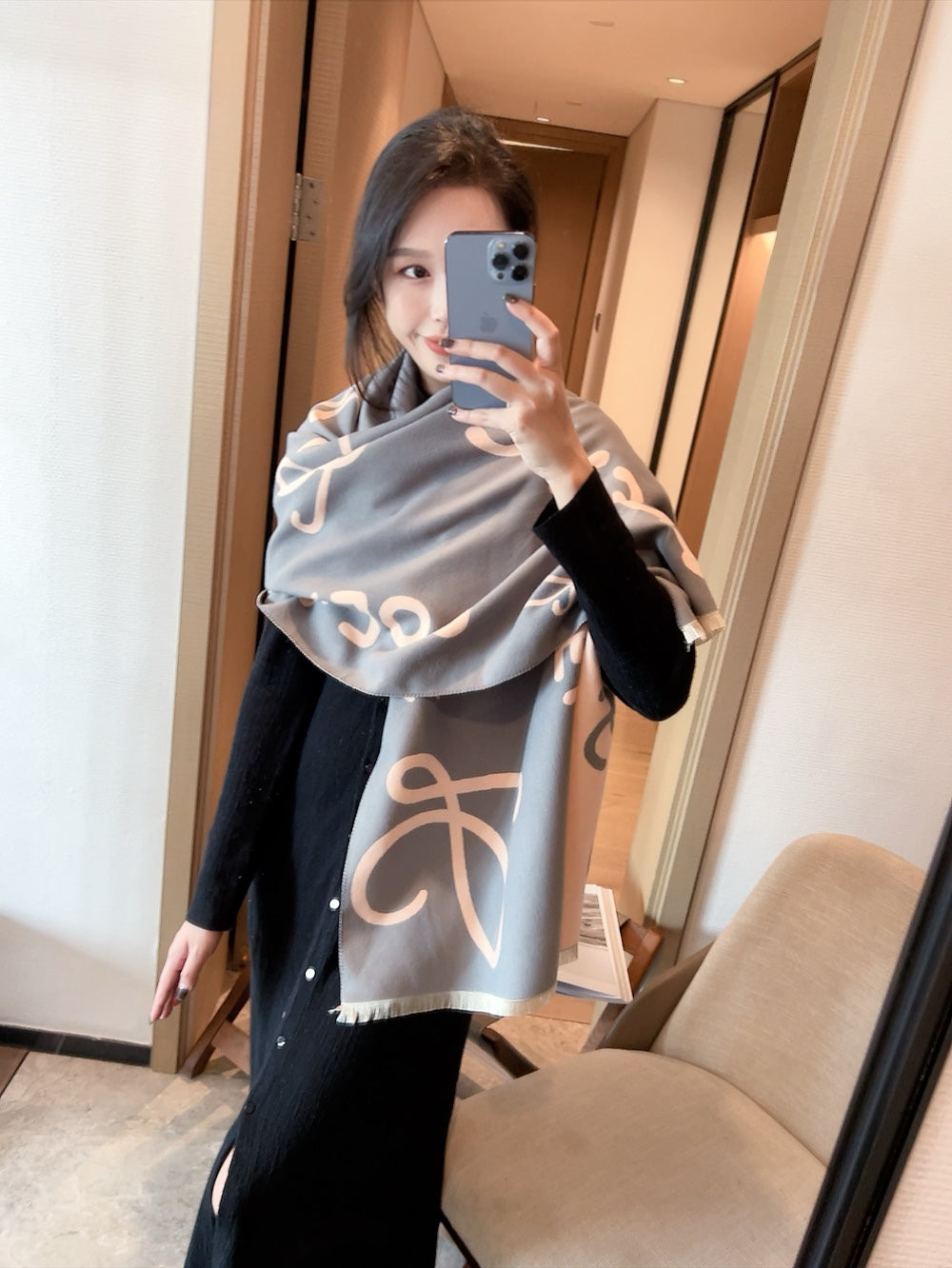 new letter graffiti fall and winter scarf