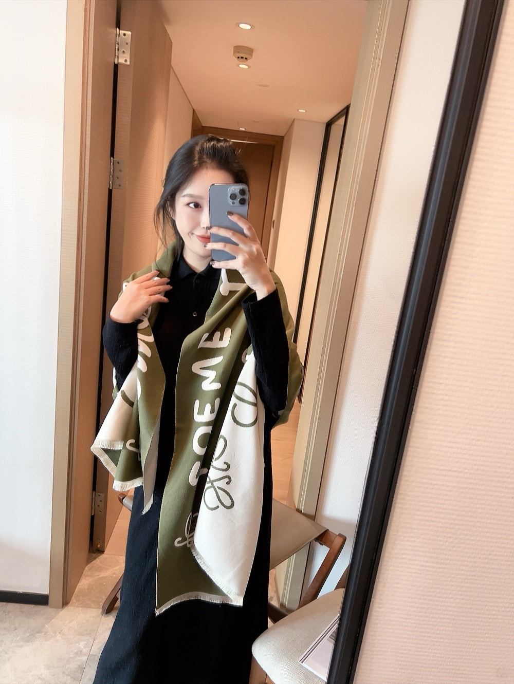 new letter graffiti fall and winter scarf