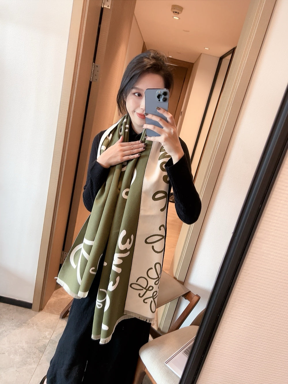 new letter graffiti fall and winter scarf