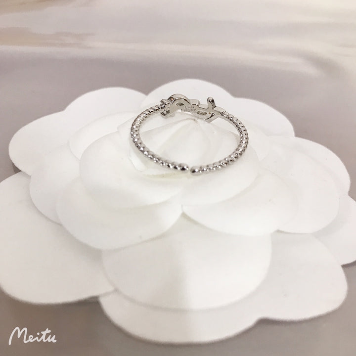 2 Color Delicate Bow Ring