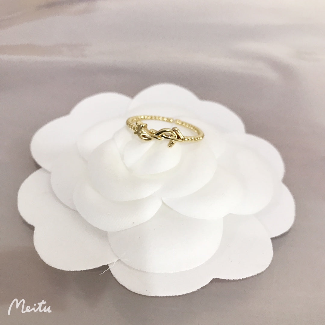 2 Color Delicate Bow Ring