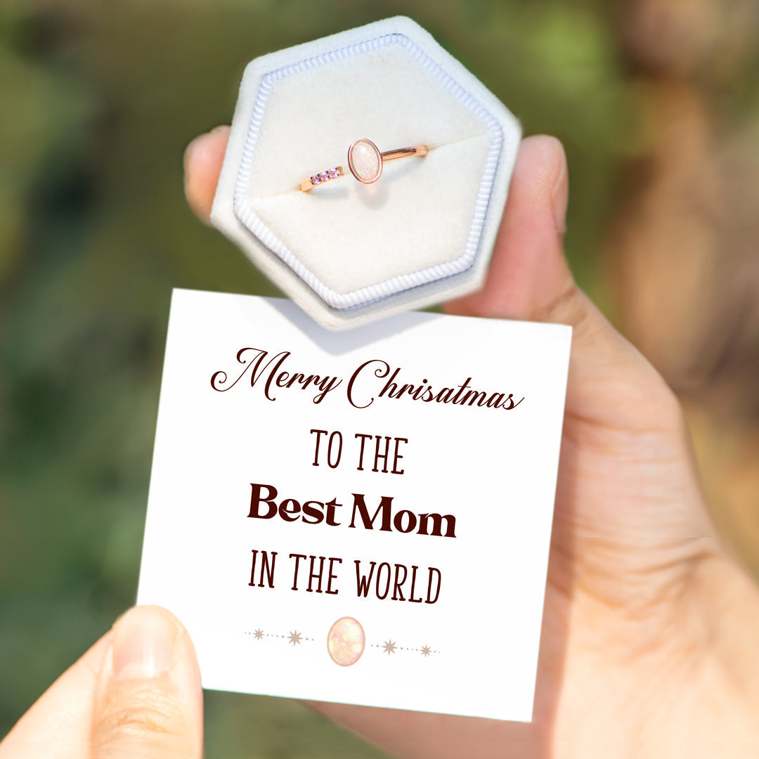 Best Mom Oval Opal Ring