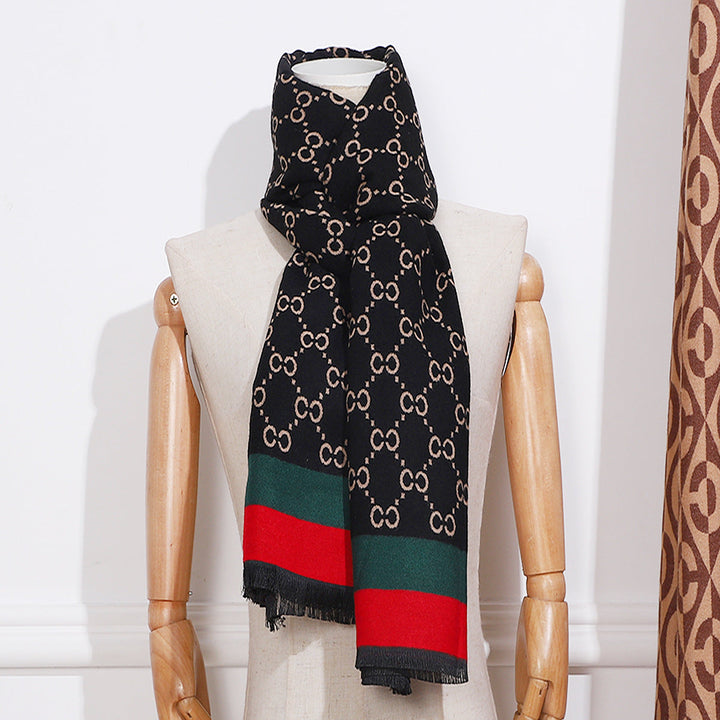 Winter cashmere FF letter scarf