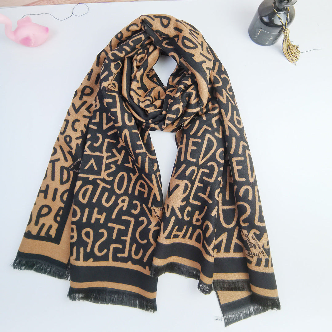 Winter cashmere FF letter scarf