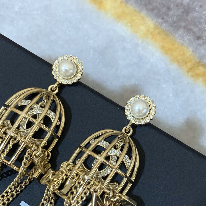 Birdcage Tassel Earrings